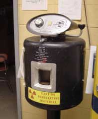 A gammator typically weighs about 1,850 pounds and contains about 400 Curies of highly radioactive Cesium-137